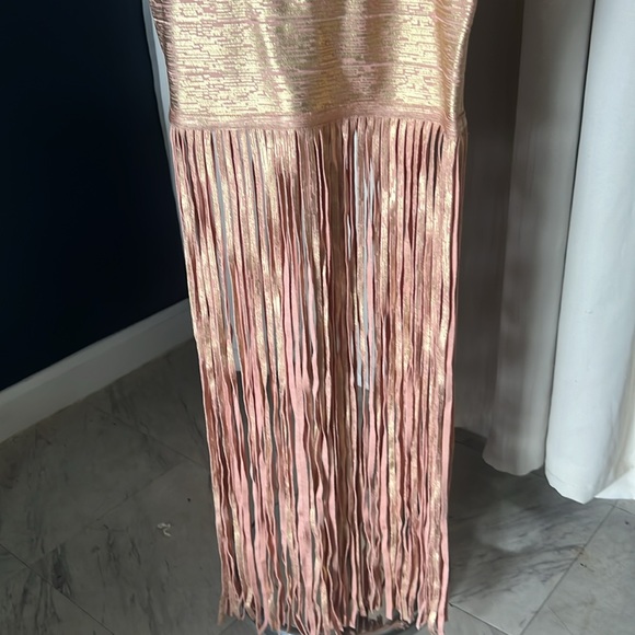 NEW  DIOR BELLA Gold Rose Bandage Dress Size XS - Picture 9 of 13